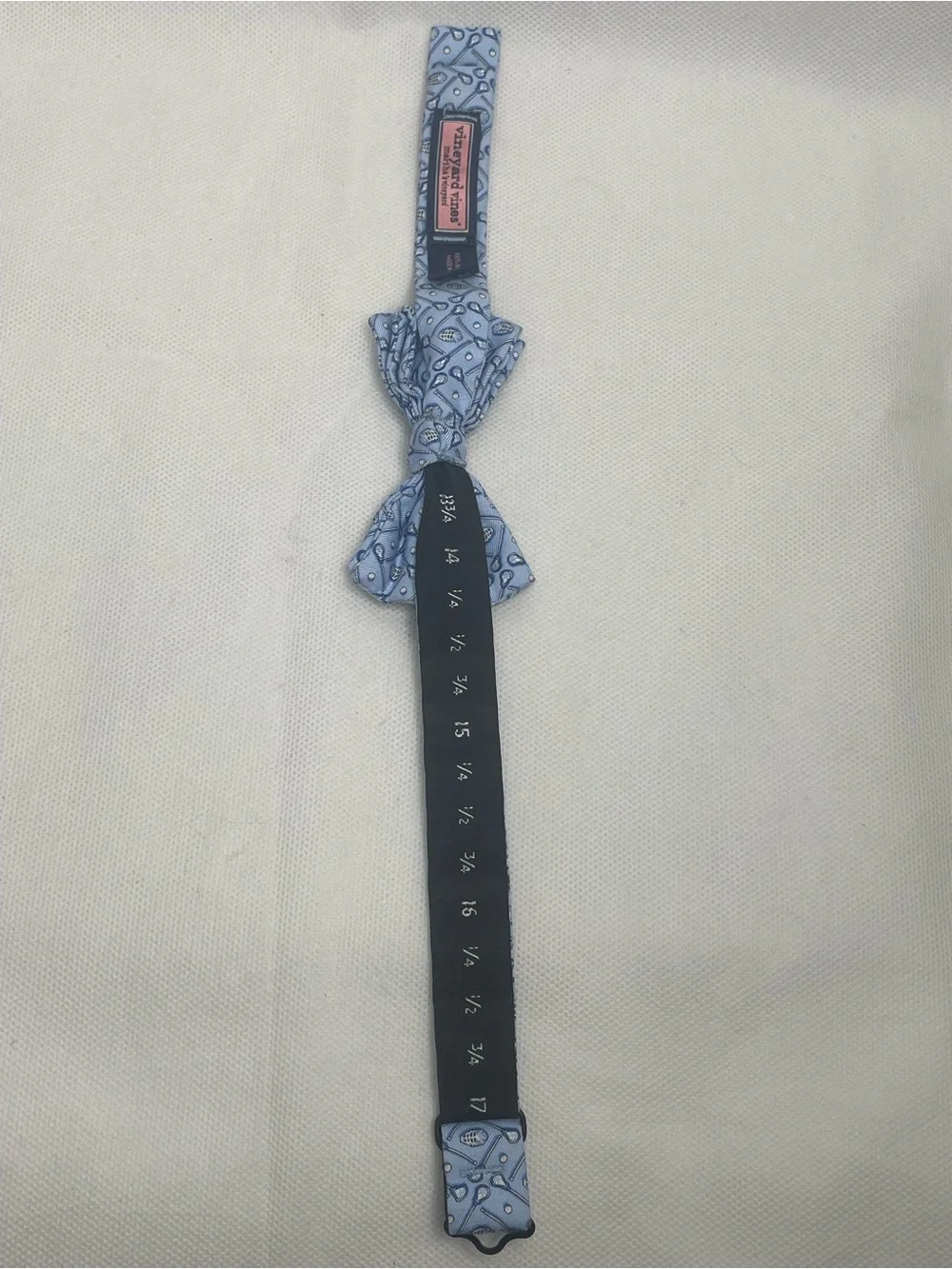 Vineyard Vines Lacrosse Mask & Stick Bow Tie All Silk Adjustable Hand Made USA
